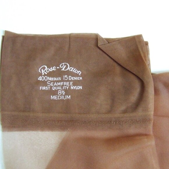 Rose Dawn stockings vintage unused beige thigh high NWOT nylons pantyhose new - Picture 7 of 7